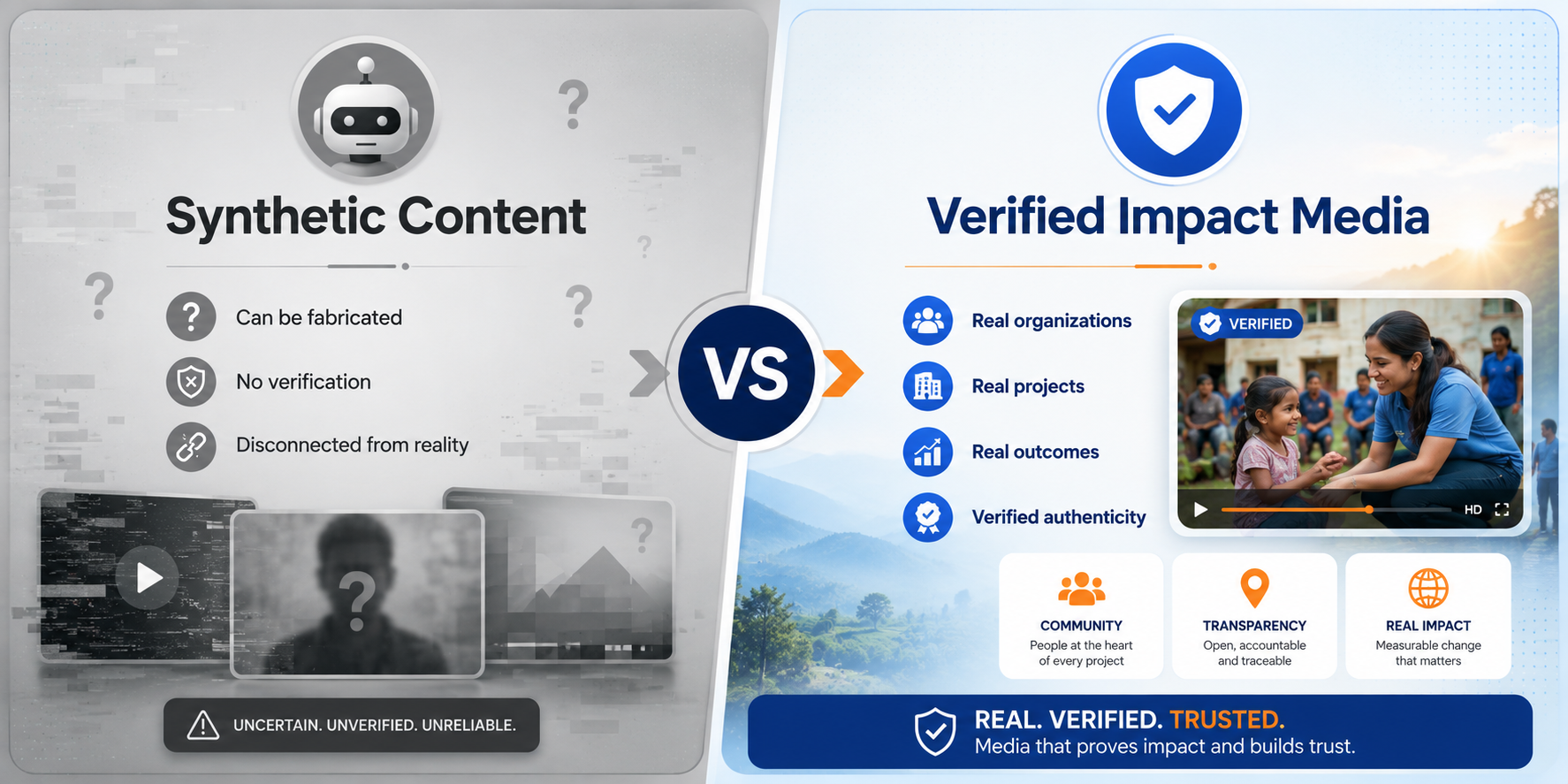 Verified vs synthetic content