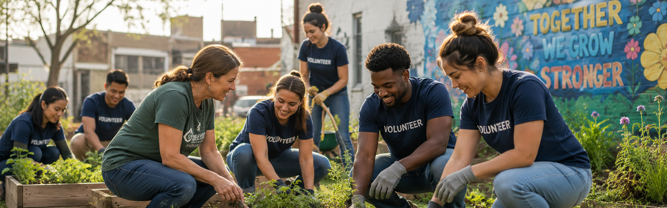 Corporate team volunteering