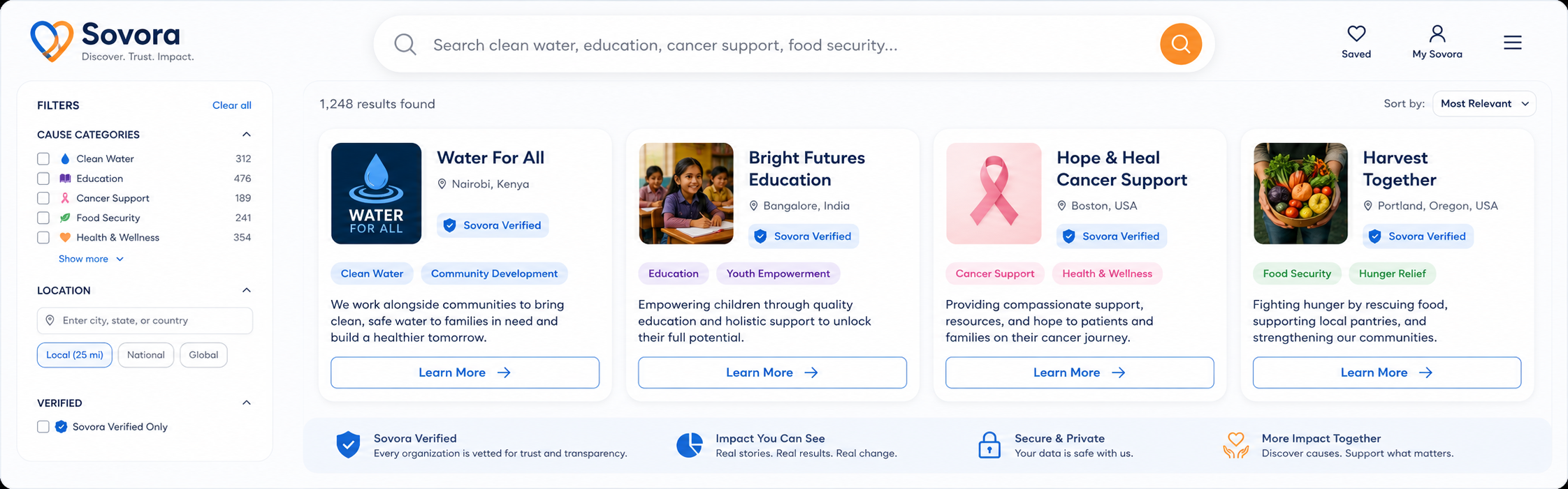 Discovery search interface mockup